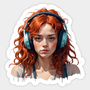 music and girl Sticker